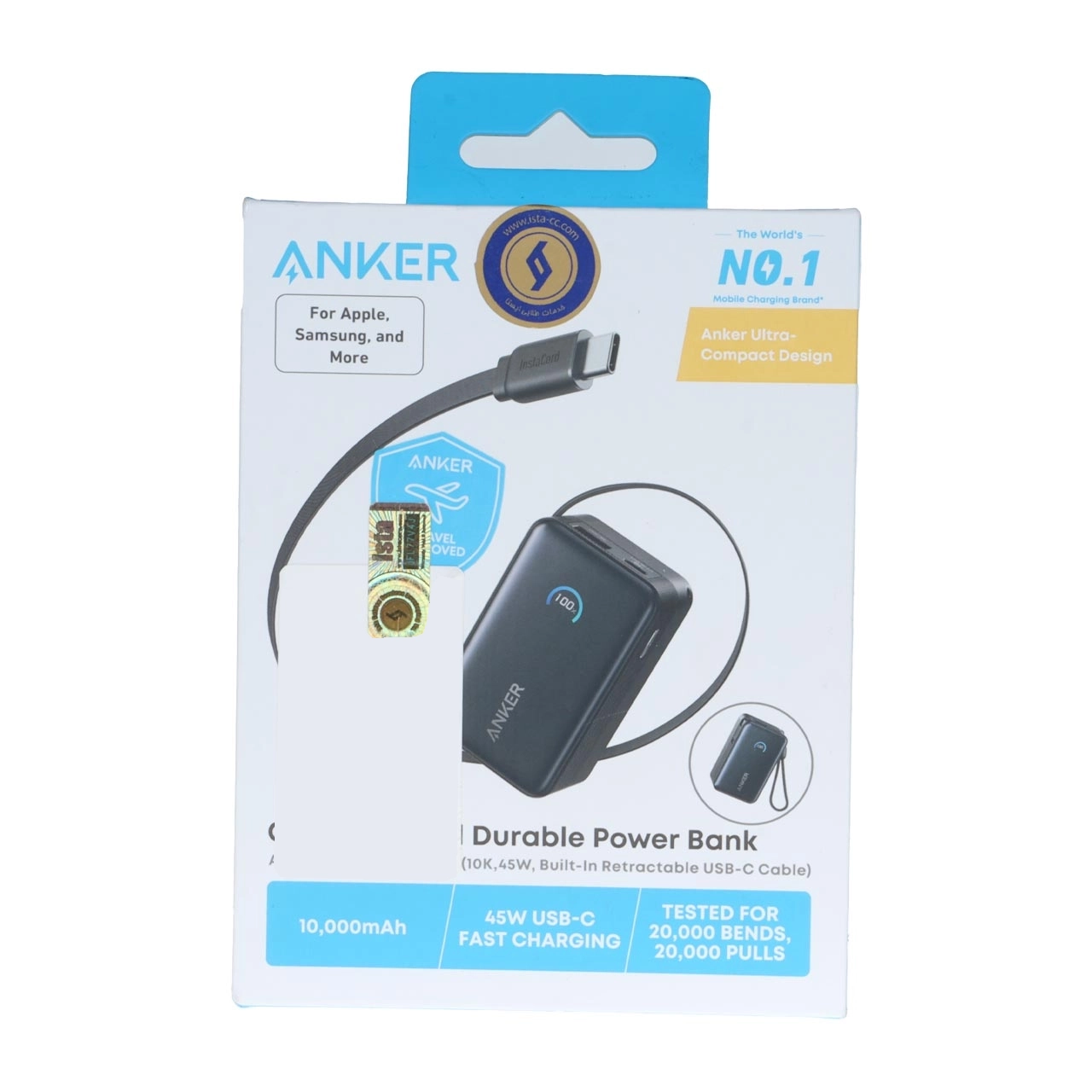 پاوربانک فست شارژ Anker 10000mAh مدل A1638H11 45W - مشکی (گارانتی 18ماهه حافظه طلایی ایستا)